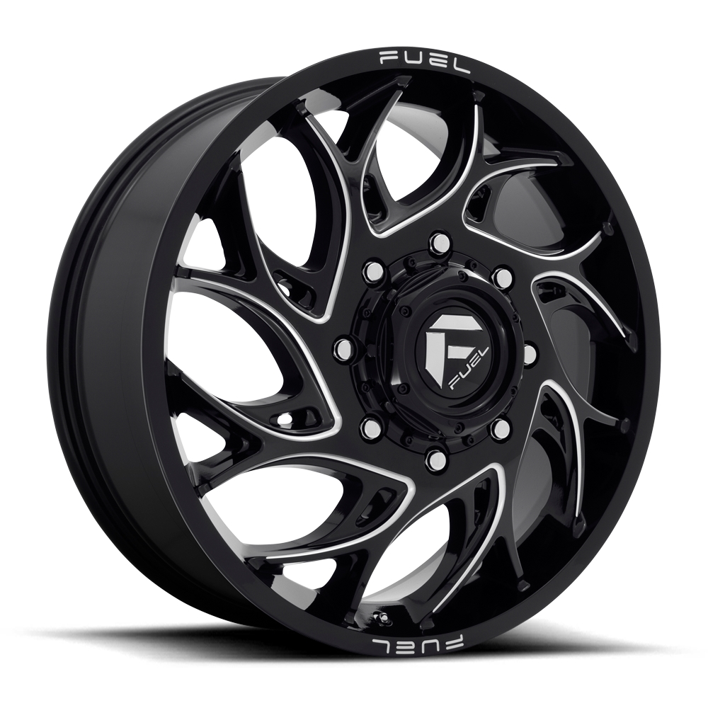 FUEL RUNNER DUALLY FRONT D741 Gloss Black Milled