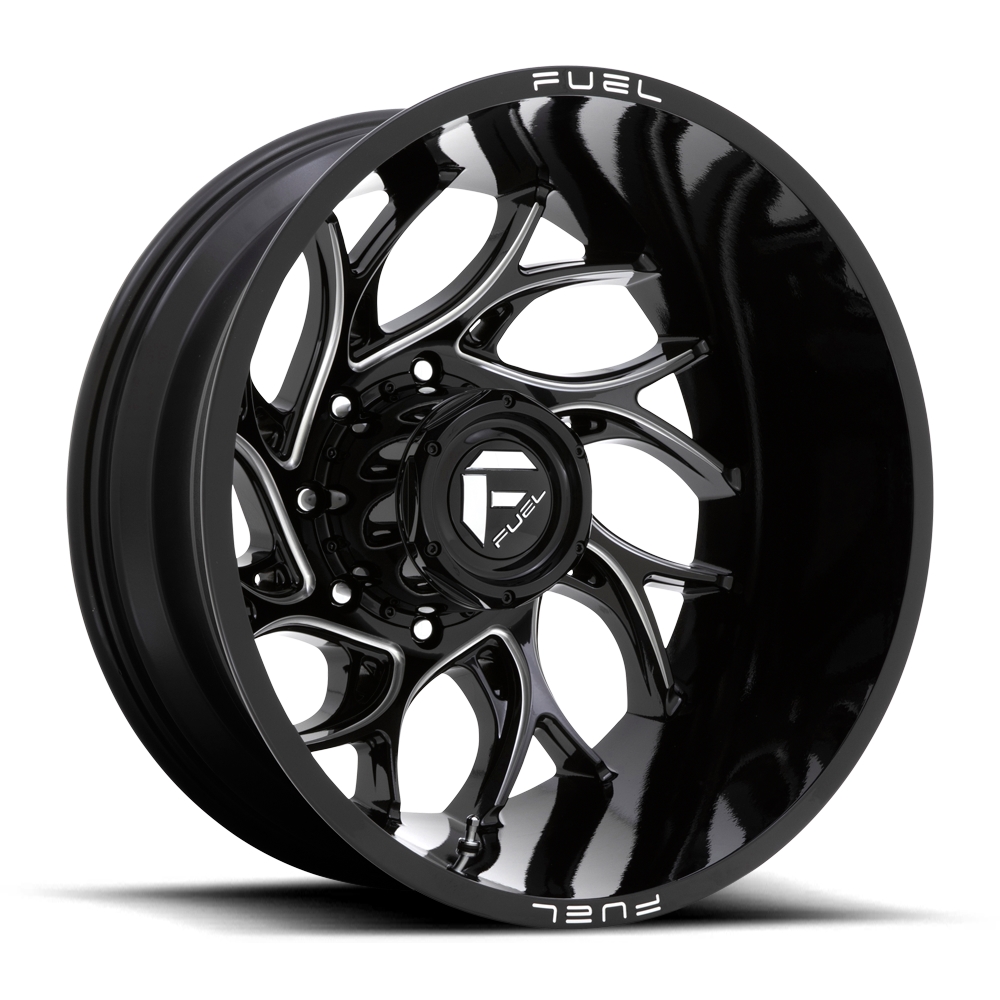 FUEL RUNNER DUALLY REAR D741 Gloss Black Milled - 24x8.25 ET-176
