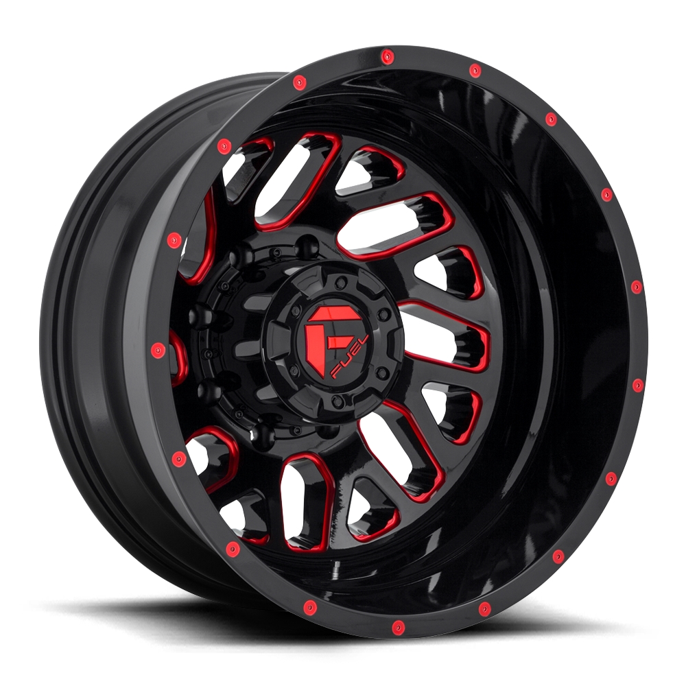 FUEL TRITON DUALLY REAR D656 Gloss Black with Candy Red