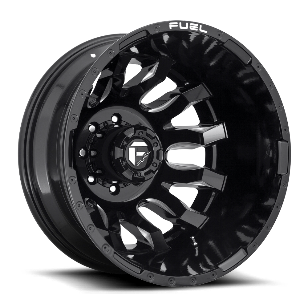 FUEL BLITZ DUALLY REAR D673 Gloss Black & Milled