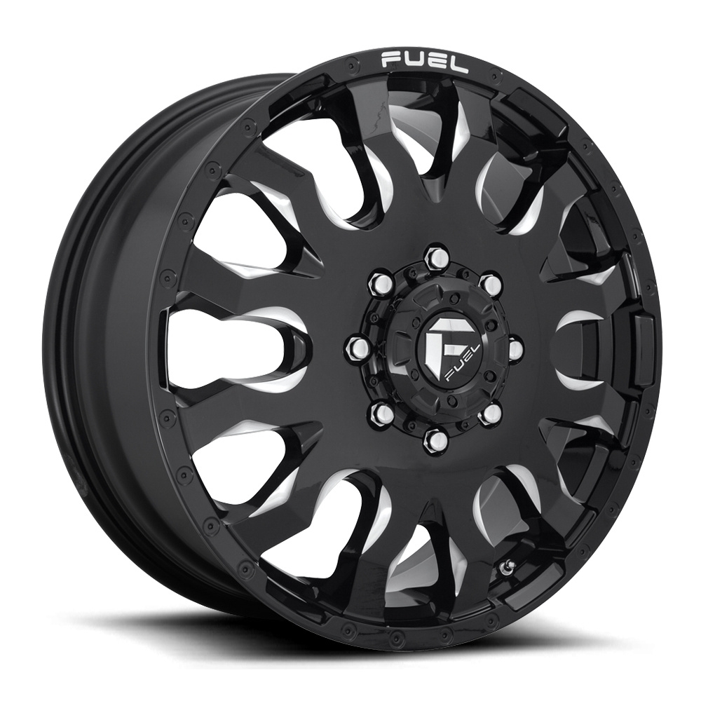 velg FUEL BLITZ DUALLY FRONT D673 Gloss Black & Milled
