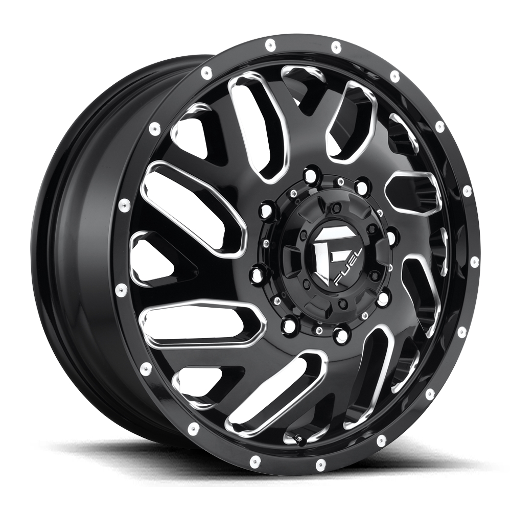 FUEL TRITON DUALLY FRONT D581 Gloss Black & Milled